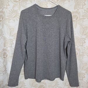 LULULEMON MENS Heather Grey long sleeve shirt L EUC ATHLEISURE COZY BASE LAYER
